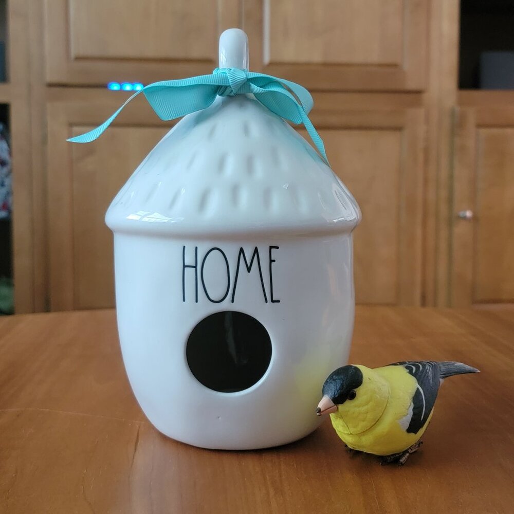 Rae Dunn "Home" Birdhouse - Tiki Style - Glazed Ceramic - Picture 1 of 5